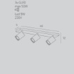 Immagine di Lampada Parete Soffitto 3 Luci Faretti Quadrati Orientabili Kibo Top Light