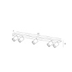 Immagine di Lampada A Binario 5 Faretti Snodabili Quadrati Kibo Top Light