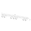 Immagine di Lampada A Binario Da Soffitto Con 7 Faretti Quadrati Orientabili Kibo Top Light