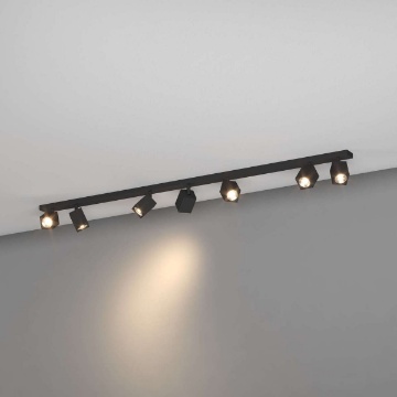 Immagine di Lampada A Binario Da Soffitto Con 7 Faretti Quadrati Orientabili Kibo Top Light