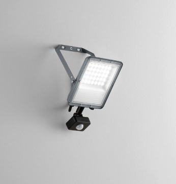 Immagine di Faro Led Esus Grigio Da Esterno Led 30w CCT Con Sensore IP65 Intec
