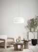 Immagine di Lampadario Moderno Glossy Vetro Bianco Lucido 50 cm Perenz