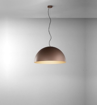Immagine di Lampadario A Cupola Marrone Oro 50 cm Steel Perenz
