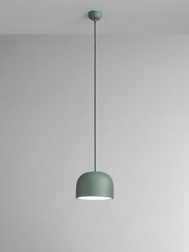 Immagine di Lampada Cupola Per Bancone Penisola Metallo Verde Yelmo Perenz