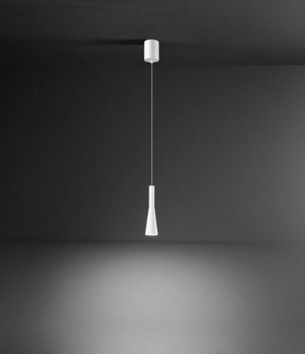 Immagine di Sospensione Led Cono Bianco Per Bancone Isola 3000k Perenz