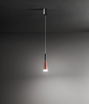 Immagine di Sospensione Led Per Comodini Penisola Cono Oro Rosa Nero Perenz