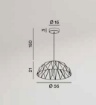Immagine di Lampadario Per Tavolo Cupola Nero Oro 56cm Led 3000k Prisma Perenz