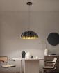 Immagine di Lampadario Per Tavolo Cupola Nero Oro 56cm Led 3000k Prisma Perenz