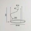 Immagine di Lampadario Decentrato Etere Anello Grigio 100 cm Led 3000k Dimmerabile Perenz