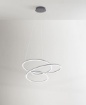 Immagine di Lampadario Soggiorno Spirale Grigio Led 3000k Dimmerabile Perenz