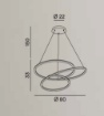 Immagine di Lampadario Soggiorno Spirale Grigio Led 3000k Dimmerabile Perenz