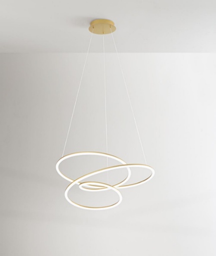 Immagine di Lampadario Spirale Oro Led 3000k Dimmerabile Perenz