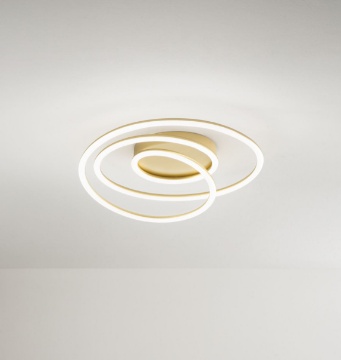 Immagine di Plafoniera Design Spirale Oro Led 3000k Dimmerabile Perenz