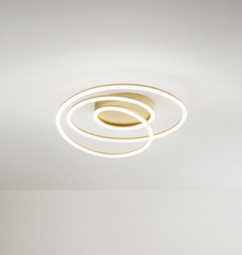Immagine di Plafoniera Design Spirale Oro Led 3000k Dimmerabile Perenz