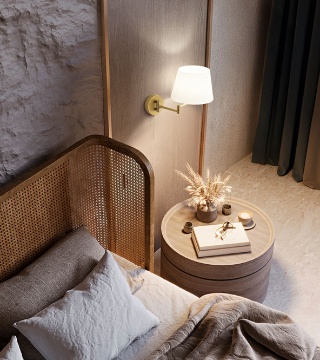 Immagine di Applique Snodabile Con Paralume Per Camera Da Letto Crane Perenz