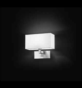 Immagine di Applique Camera Da Letto Cromo Con Paralume Squadrato Hotel Perenz