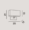 Immagine di Applique Camera Da Letto Cromo Con Paralume Squadrato Hotel Perenz