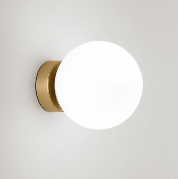 Immagine di Applique Plafoniera Oro Con Palla Vetro Bianca Maga Perenz 8070 OR