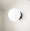 Immagine di Applique Nera Plafoniera Sfera Bianca 15 cm Maga Perenz 8072 N