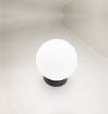 Immagine di Abat-jour Maga Perenz Vetro Sferico Bianco Ø15 cm Base Nera 8068 N