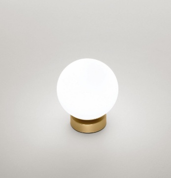 Immagine di Abat-jour Da Comodino Oro Palla Vetro Bianco 15 cm Maga Perenz 8068 OR