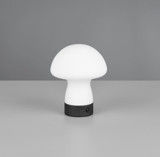 Immagine di Lampada Da Tavolo Senza Fili Vetro Bianco Dooley Trio