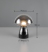 Immagine di Lampada Led Da Comodino Senza Fili Fungo Vetro Fume Dooley Trio
