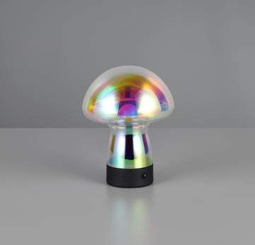 Immagine di Lampada Wireless Da Tavolo Vetro Iridescente Led Dimmerabile Dooley Trio