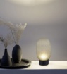 Immagine di Lampada Led Wireless Ricaricabile Vetro Colorato Ovale Da Comodino Facette Trio