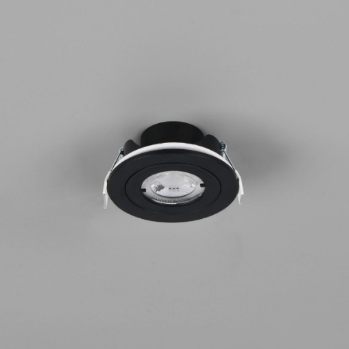 Immagine di Faretto Rotondo Nero Incasso Per Doccia Led Dimmerabile Lamont 82 mm Trio