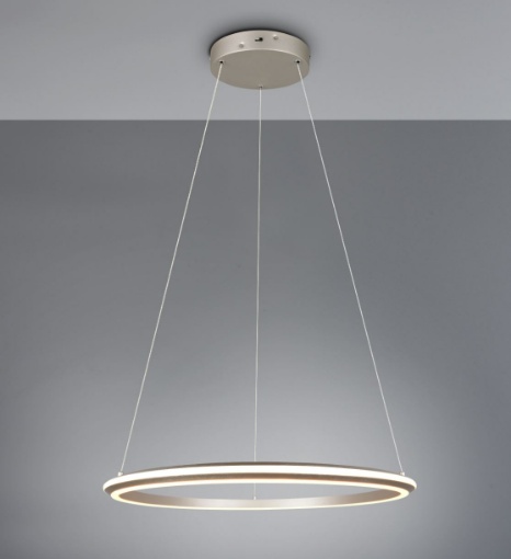 Immagine di Lampadario Cerchio Nichel 75cm Amador Led CCT 48w Dimmerabile Trio