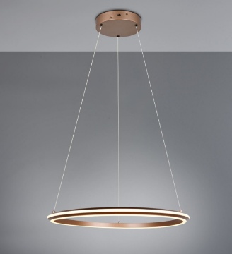 Immagine di Lampadario Cerchio Moka 75cm Led 48w CCT Dimmerabile Amador Trio