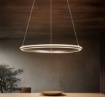 Immagine di Lampadario Cerchio Moka 75cm Led 48w CCT Dimmerabile Amador Trio