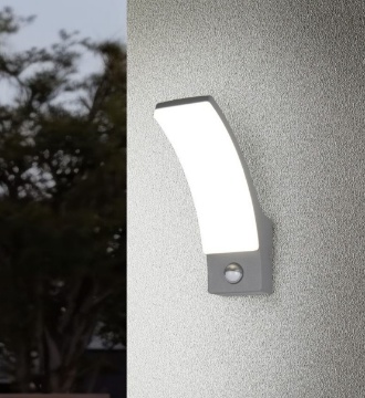 Immagine di Applique Da Esterno Antracite Led 4000k Con Sensore Movimento IP44 Beja Trio