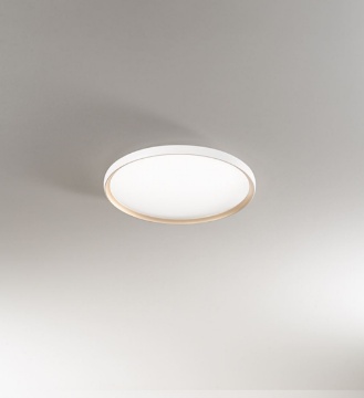 Immagine di Plafoniera Halo Bianco Oro 49 cm Led CCT 40w Dimmerabile Perenz