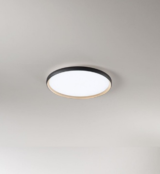 Immagine di Plafoniera Halo Disco Nero Oro 49 cm Led CCT 40w Dimmerabile Perenz