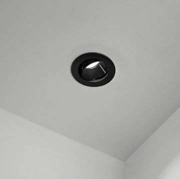 Immagine di Faretto Incasso Tondo Nero Orientabile 90mm GU10 Perenz
