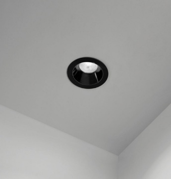 Immagine di Faretto Incasso Per Controsoffitto Rotondo Nero 90 mm Perenz