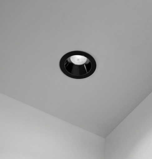 Immagine di Faretto Incasso Per Controsoffitto Rotondo Nero 90 mm Perenz