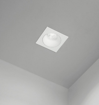 Immagine di Faretto Led GU10 Bianco Da Incasso Fisso Quadrato 90 mm Perenz