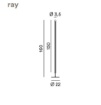 Immagine di Piantana Moderna Arancione Led 3000k Dimmerabile Ray Perenz