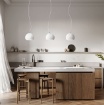 Immagine di Sospensione Sfera Gesso Rigato Per Isola Cucina Minea Perenz