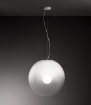 Immagine di Lampadario Vetro Sfumato Bianco Sfera Moon 50 cm Perenz