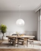 Immagine di Lampadario Vetro Sfumato Bianco Sfera Moon 50 cm Perenz