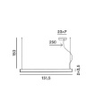 Immagine di Lampadario Link Barra Led 45w CCT 151 cm Biemissione Dimmerabile Link Perenz