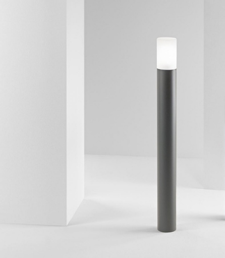 Immagine di Palo Da Esterno Cilindro H90 cm Diffusore Vetro Lampo Perenz IP54
