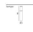Immagine di Paletto Basso Da Esterno 60 cm Con Diffusore Vetro Lampo Perenz IP54