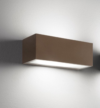 Immagine di Applique Da Esterno Squadrata Biemissione Corten Step 30 cm IP54 Perenz