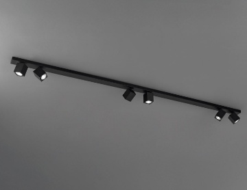 Immagine di Plafoniera Binario 200 cm Con Faretti Orientabili Cubo GU10 Oddy Perenz