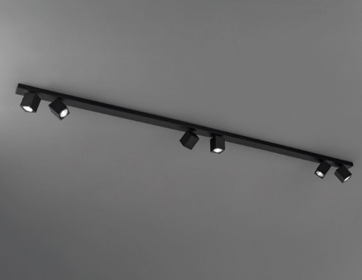 Immagine di Plafoniera Binario 200 cm Con Faretti Orientabili Cubo GU10 Oddy Perenz